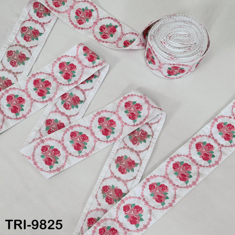 9 Yard Embroidery Ribbons Trim 8cm Disney Roses Indian Sari Border Embroidered Crafting Sewing Costumes Lampshade Home Decor Trimming