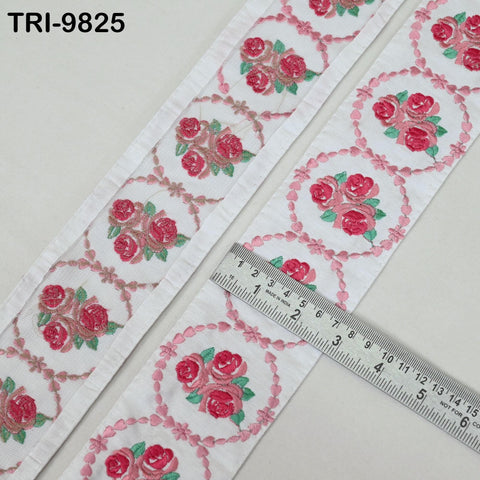9 Yard Embroidery Ribbons Trim 8cm Disney Roses Indian Sari Border Embroidered Crafting Sewing Costumes Lampshade Home Decor Trimming
