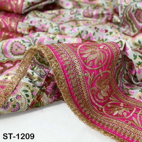 Magenta Dupatta Banarasi Long Brocade Dupatta Chunni Bridal Veil Wedding Lehenga Shawls Wraps Punjabi Dress Head Scarf Women Gift Mother