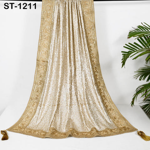 White Chiffon Designer Dupatta for women, Bridal Wedding lehenga Chunni/Veil Sequin Scarf Indian Ethnic Dress Stole Ideal Gift Bridesmaid