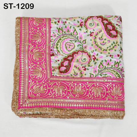 Magenta Dupatta Banarasi Long Brocade Dupatta Chunni Bridal Veil Wedding Lehenga Shawls Wraps Punjabi Dress Head Scarf Women Gift Mother