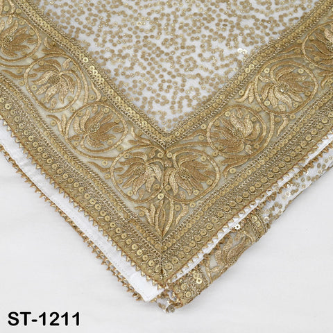 White Chiffon Designer Dupatta for women, Bridal Wedding lehenga Chunni/Veil Sequin Scarf Indian Ethnic Dress Stole Ideal Gift Bridesmaid