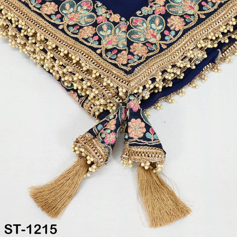 Blue Georgette Designer Dupatta for women, Bridal Wedding lehenga Chunni/Veil Sequin Scarf Indian Ethnic Dress Stole Ideal Gift Bridesmaid