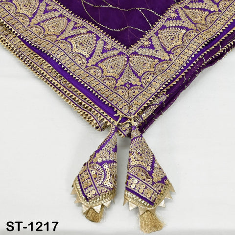 Purple Organza Designer Dupatta for women, Bridal Wedding lehenga Chunni/Veil Beads Sequin Scarf Indian Ethnic Dress Stole Gift Bridesmaid