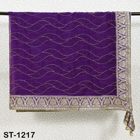 Purple Organza Designer Dupatta for women, Bridal Wedding lehenga Chunni/Veil Beads Sequin Scarf Indian Ethnic Dress Stole Gift Bridesmaid