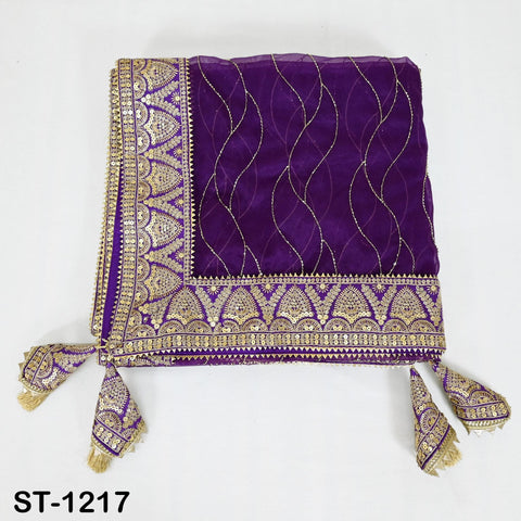 Purple Organza Designer Dupatta for women, Bridal Wedding lehenga Chunni/Veil Beads Sequin Scarf Indian Ethnic Dress Stole Gift Bridesmaid