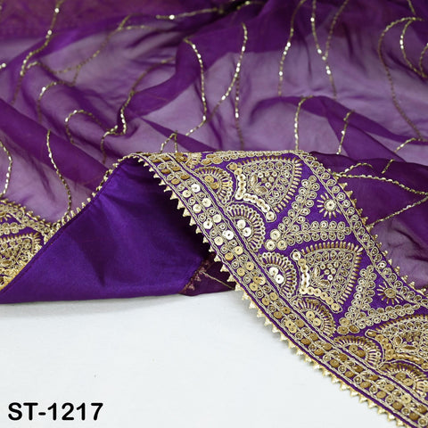 Purple Organza Designer Dupatta for women, Bridal Wedding lehenga Chunni/Veil Beads Sequin Scarf Indian Ethnic Dress Stole Gift Bridesmaid