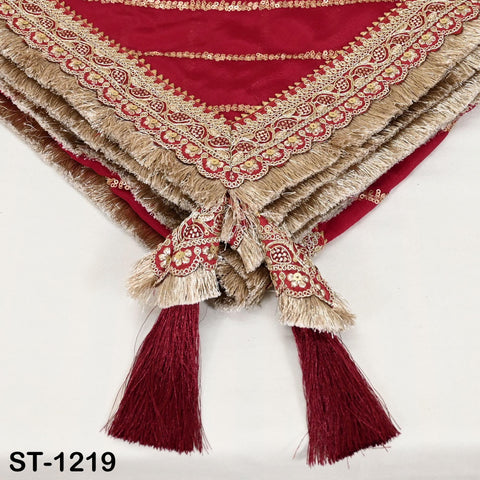 Deep Red Silk Chiffon Designer Dupatta for Women Bridal Wedding lehenga Chunni/Veil Sequin Scarf Indian Ethnic Attire Dress Stole Gift Mom