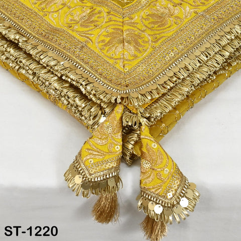 Yellow Organza Designer Dupatta for women, Bridal Wedding lehenga Chunni/Veil Beads Sequin Scarf Indian Ethnic Dress Stole Gift Bridesmaid