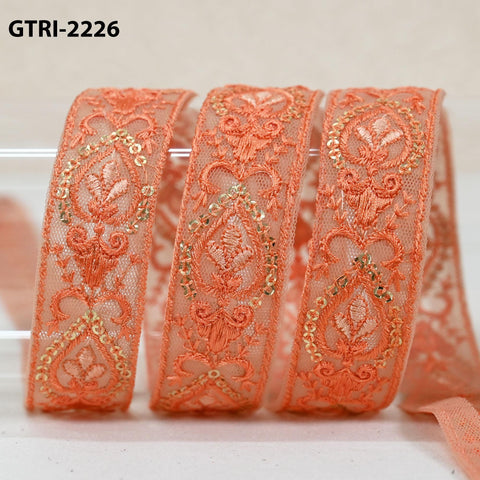 9 Yard Embroidery Ribbon for Kids Crafting Sewing Costumes Dog Collar Tote Bags, Lampshades, Holidays Decor Embroidered Embellishment 3cm