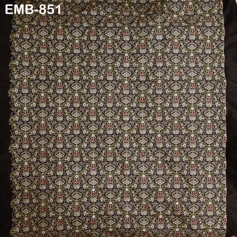 Indian Embroidery Fabric by the yard Embroidered Wedding Costumes Fabric Regency Reticules Victorian Handbags Marie Antoinette Junk Journals