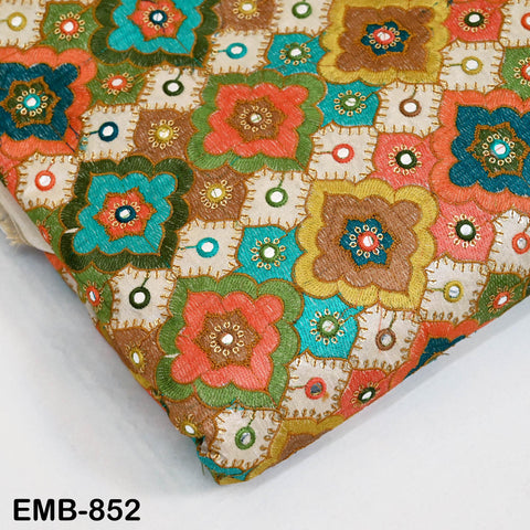 Indian Embroidery Fabric by the yard Embroidered Wedding Costumes Fabric Regency Reticules Victorian Handbags Marie Antoinette Junk Journals