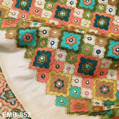 Indian Embroidery Fabric by the yard Embroidered Wedding Costumes Fabric Regency Reticules Victorian Handbags Marie Antoinette Junk Journals