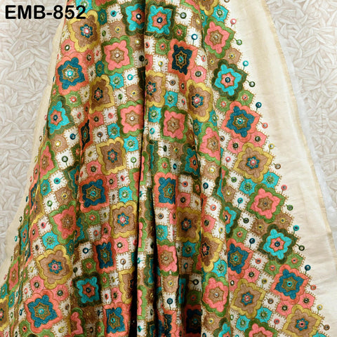 Indian Embroidery Fabric by the yard Embroidered Wedding Costumes Fabric Regency Reticules Victorian Handbags Marie Antoinette Junk Journals