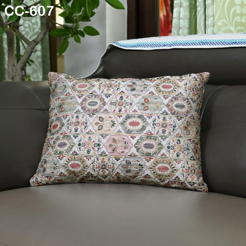 Geometric Embroidered Cushion cover Sham | Pastel color Embroidered Throw Pillow | Tribal Bohemian Sofa Decor | Handmade Cover Turkish kilim