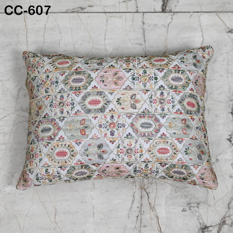 Geometric Embroidered Cushion cover Sham | Pastel color Embroidered Throw Pillow | Tribal Bohemian Sofa Decor | Handmade Cover Turkish kilim