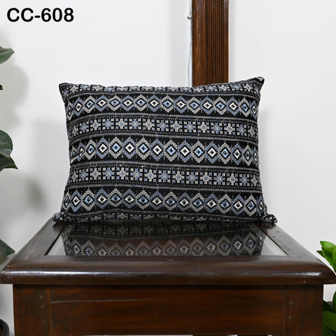 Geometric Embroidered Pillowcase Black & white Embroidered Throw Pillow | Tribal Bohemian Home Decor | Handmade Cover | House warming Gift