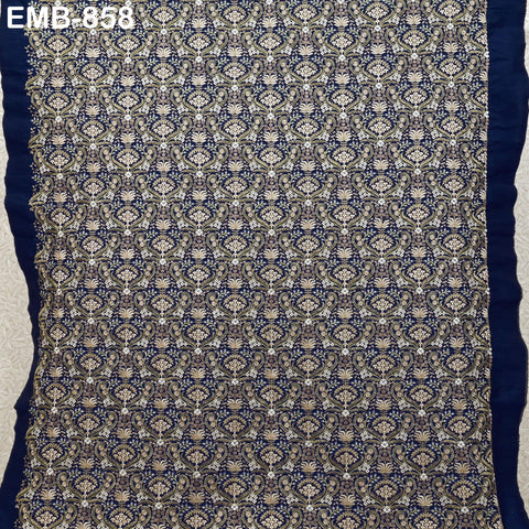 Indian Embroidery Fabric by the yard Embroidered Wedding Costumes Fabric Regency Reticules Victorian Handbags Marie Antoinette Junk Journals