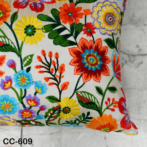 Boho Embroidered Cushion Cover | Decorative Pillowcase | Embroidered Throw Pillow | Home Decor Gifts for House Warming, Festive, Wedding