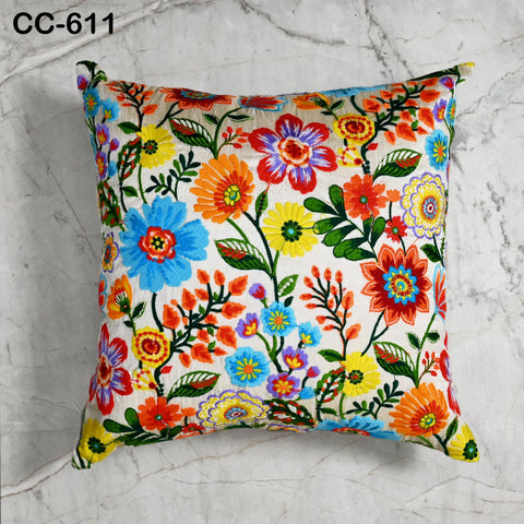 Embroidered Cushion Cover | Handmade Embroidery Throw Pillow | Floral Home Decor | Decorative House Warming Bridal Shower Wedding Gifts