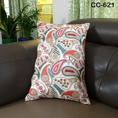 Embroidered Pillowcase | Indian Handmade Embroidery Throw Pillow cover Decorative Body Sham, Cushion Cover Boho Home Decor HouseWarming Gift