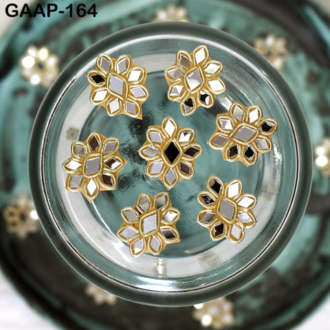 50 Indian Handmade Floral Applique Golden Patches Sewing Patch Zardozi Bridal Handcrafted Silver Embellish Headband DIY Crafting Home Decor