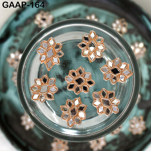 50 Indian Handmade Floral Applique Golden Patches Sewing Patch Zardozi Bridal Handcrafted Silver Embellish Headband DIY Crafting Home Decor