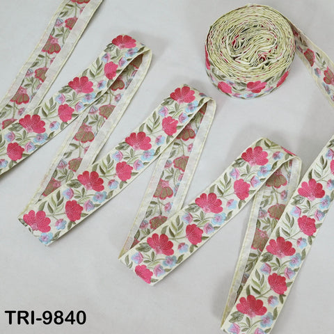 9 Yard Embroidery Ribbon Crafting Sewing Costumes Dog Collar Tote Bags Lampshades Holidays Decor Embroidered Embellishment Wholesale Tapes