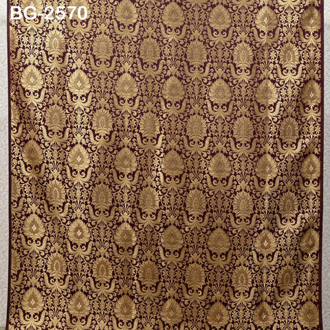 Brocade Fabric Wine Banaras Wedding Dress Textile Blended by the Yard Theatrical Costumes Home Decor Marie Antoinette Renaissance Dresses