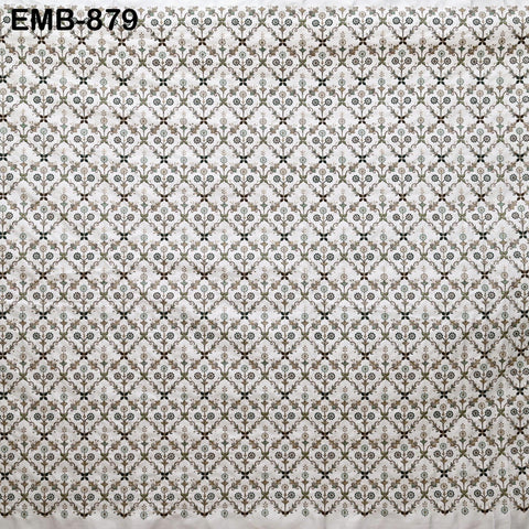 White Embroidered Fabric by the yard Sewing DIY Crafting Embroidery Wedding Costumes Dolls Tote Bag Renaissance Dress Home Decor Upholstery