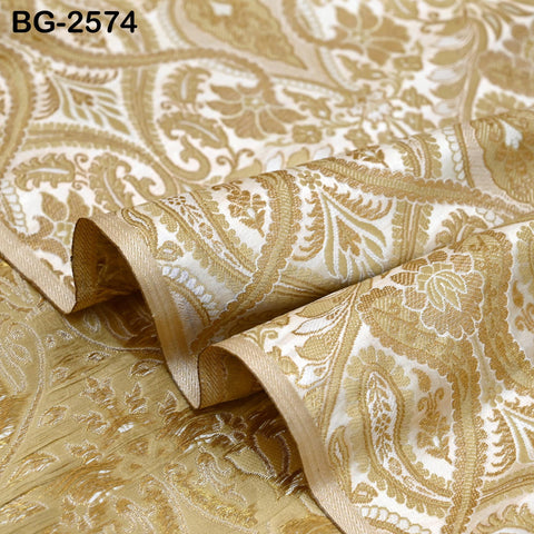 Indian Brocade Wedding Dress Bridesmaid Banarasi Fabric by Yard Costumes Renaissance Dress Marie Antoinette Ivory Gold Short Jackets Textile