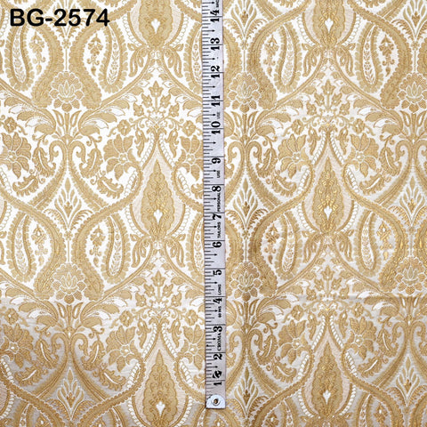 Indian Brocade Wedding Dress Bridesmaid Banarasi Fabric by Yard Costumes Renaissance Dress Marie Antoinette Ivory Gold Short Jackets Textile