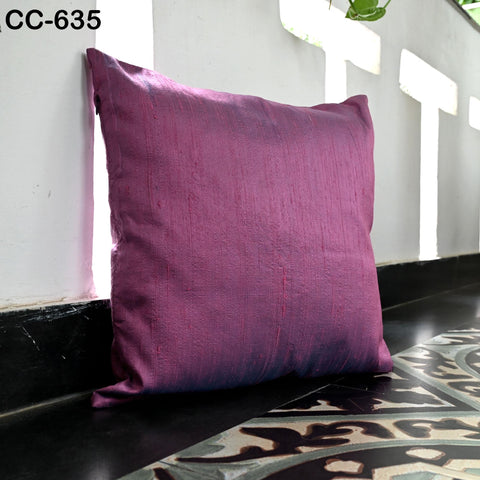 Purple Pure Dupioni Silk Square Pillowcase | Cushion Cover Handmade | Pure Silk Throw Pillow | House Warming Wedding Shower Home decor Gifts