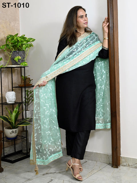 Ice Blue Dupatta Organza Gotta Dupatta Light Weight Indian Bride Wedding Lehenga Chunni Veil Scarf Women Festive Dress Gifts for Wife Mother