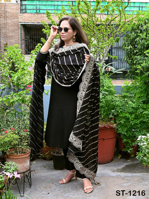 Black Chiffon Designer Silk Dupatta for women, Bridal Wedding lehenga Chunni/Veil Sequin Scarf Indian Ethnic Dress Stole Gift Bridesmaid