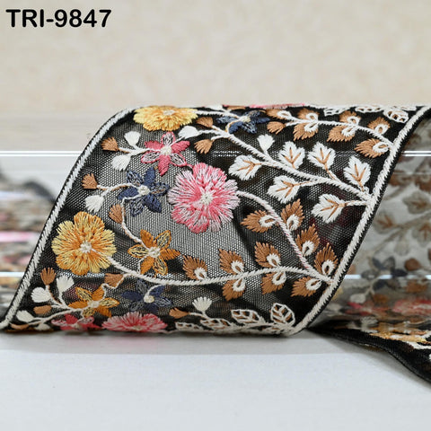 9 Yard Embroidery Ribbon 10 cm Fabric Trim Embroidered Border DIY Crafting Sewing Indian Tote Bags Theatrical Costumes Holiday Ornaments