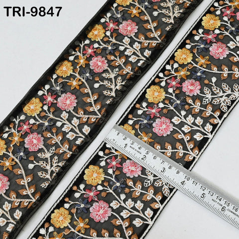 9 Yard Embroidery Ribbon 10 cm Fabric Trim Embroidered Border DIY Crafting Sewing Indian Tote Bags Theatrical Costumes Holiday Ornaments