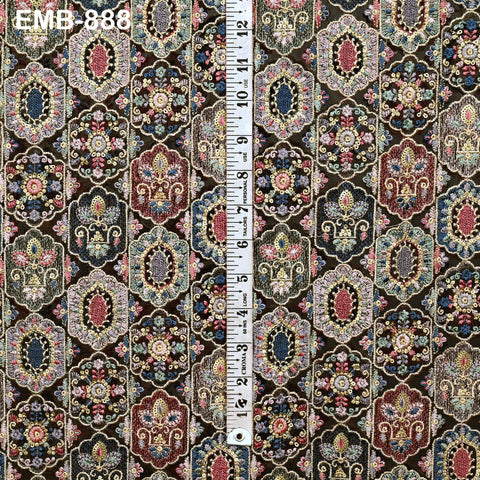 Embroidered Fabric by the yard On Tulle Sewing DIY Crafting Indian Embroidery Wedding Dress Costumes Dolls Bags Cushion Covers Table Runners