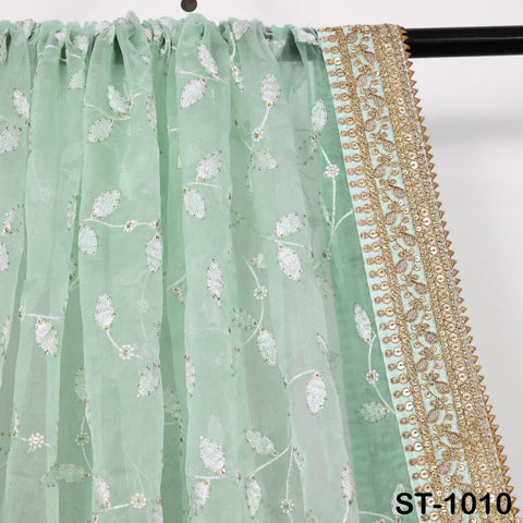 Ice Blue Dupatta Organza Gotta Dupatta Light Weight Indian Bride Wedding Lehenga Chunni Veil Scarf Women Festive Dress Gifts for Wife Mother