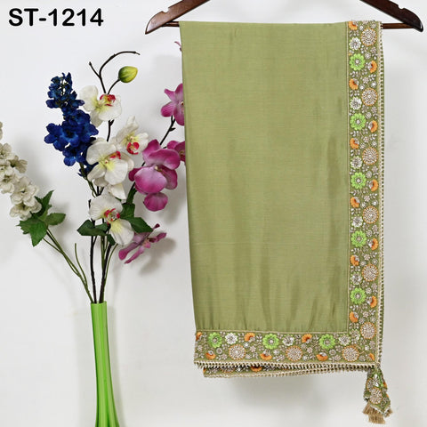 Beaded Silk Chiffon Designer Dupatta for women, Bridal Wedding lehenga Chunni/Veil Sequin Scarf Indian Ethnic Dress Stole Gift Bridesmaid