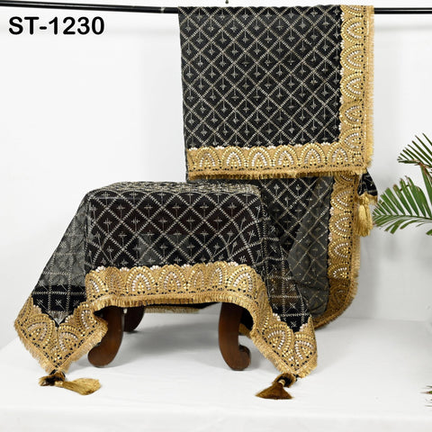 Black Organza Designer Dupatta for women Bridal Wedding lehenga Chunni/Veil Beads Sequin Scarf Indian Ethnic Dress Stole Gift Bridesmaid