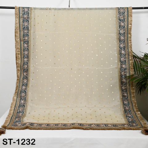 Teal Gold Zari Tissue Dupatta for Women Bridal Wedding lehenga Heavy Chunni Veil Sequin Scarf, Indian Ethnic Dress Costume Bridesmaid's Gift