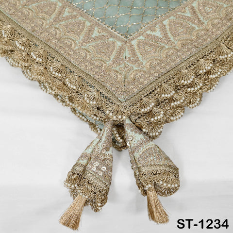 Mint Green Organza Designer Dupatta Women Bridal Wedding lehenga Chunni/Veil Beads Sequin Scarf Indian Ethnic Dress Stole Gift Bridesmaid