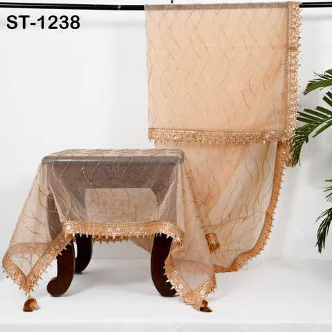 Peach Organza Designer Dupatta for women, Bridal Wedding lehenga Chunni/Veil Beads Sequin Scarf Indian Ethnic Dress Stole Gift Bridesmaid