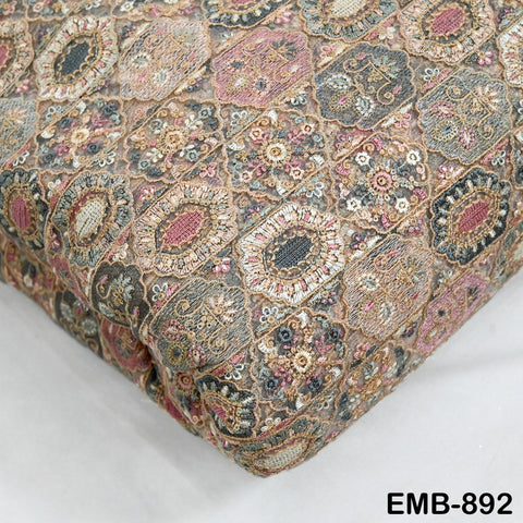 Embroidered Fabric by yard On Tulle Sewing Crafting Indian Embroidery Bride Wedding Dress Victorian Costumes Renaissance Dresses Tutu Maker