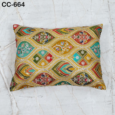 Embroidered Pillowcase | Indian Handmade Embroidery Throw Pillow cover Decorative Body Sham, Cushion Cover Boho Home Decor HouseWarming Gift