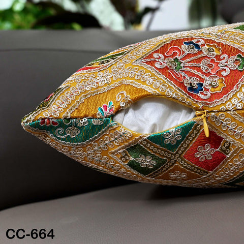 Embroidered Pillowcase | Indian Handmade Embroidery Throw Pillow cover Decorative Body Sham, Cushion Cover Boho Home Decor HouseWarming Gift