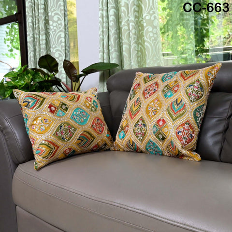 Embroidered Pillowcase | Indian Handmade Embroidery Throw Pillow cover Decorative Body Sham, Cushion Cover Boho Home Decor HouseWarming Gift