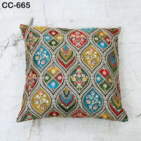 Embroidered Pillowcase | Indian Handmade Embroidery Throw Pillow cover Decorative Body Sham, Cushion Cover Boho Home Decor HouseWarming Gift