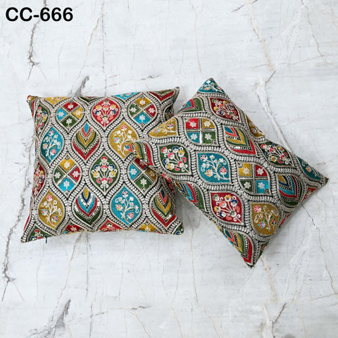 Embroidered Pillowcase | Indian Handmade Embroidery Throw Pillow cover Decorative Body Sham, Cushion Cover Boho Home Decor HouseWarming Gift